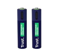 Trust Pilas Recargables AAA con Puerto USB-C Integrado, Paquete de 2