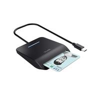 Trust Primo Lector DNI Electrónico USB-C, Lector de Tarjetas DNI para la Identificación Personal, Cumple con FIPS 201, FIPS TAA e ISO 7816 Clase A/B/C, Cable de 100 cm, Mac y Windows, Negro