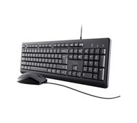 Pack Teclado Trust Primo QWERTY Español Alámbrico Perfil Bajo Negro + Ratón Ambidiestro