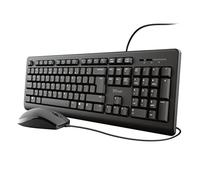 Pack Teclado Trust Primo QWERTY Español Alámbrico Perfil Bajo Negro + Ratón Ambidiestro
