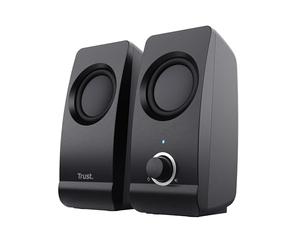 Trust Remo 2.0 Set de Altavoces, Jack 3.5 mm, 16 W, Negro | 50-20000 Hz Respuesta Frecuente, Sistema de Altavoces Alámbrico USB para PC, Ordenador, Portátil, Oficina