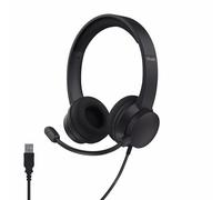 Trust Roha II Auriculares con Cable USB con Micrófono Cancelación de Ruido ENC, 85% Plástico Reciclado, Cable 1,8 m, Cascos On Ear Ligeros USB-C PC Ordenador Portátil Zoom Teams, Negro