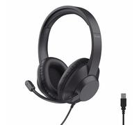 Trust Roha II MAX USB Auriculares con Micrófono PC Over Ear, Cable de 1,8 m, 85% Plástico Reciclado, Cascos USB-C per Oficina Ordenador Portátil Laptop Mac Zoom Teams, Negro