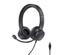 Trust Roha II USB Auriculares con Micrófono PC Ligero On Ear, Negro | Diadema Ajustable, Control de Volumen Supraaural, Cable de 1,8 m, Cascos per Oficina Ordenador Portátil Laptop Zoom Teams