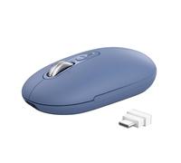 Trust Seron Ratón Inalámbrico con Desplazamiento Rápido y Horizontal, Bluetooth + 2.4GHz, Mouse Silencioso Multidispositivo Recargable, 65% Plástico Reciclado, PC Ordenador Portátil Mac, Azul