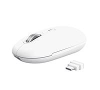 Trust Seron Ratón Inalámbrico con Desplazamiento Rápido y Horizontal, Bluetooth + 2.4GHz, Mouse Silencioso Multidispositivo Recargable, 65% Plástico Reciclado, PC Ordenador Portátil Mac, Blanco