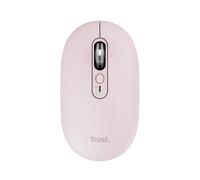 Trust Seron Ratón Inalámbrico con Desplazamiento Rápido y Horizontal, Bluetooth + 2.4GHz, Mouse Silencioso Multidispositivo Recargable, 65% Plástico Reciclado, PC Ordenador Portátil Mac, Rosado