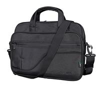 Trust Sydney Bolsa Reciclada para Portátiles de Hasta 16", Correa Ajustable para Hombro y Bolsillos para Accesorios, Bandolera para Viajes, Negocios, Trabajo, Universidad - Negro