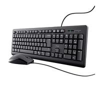 Trust Taro Pack Teclado y Ratón con Cable - Disposición QWERTY Español, Cable de 1.8m, Conexión USB, Teclado Resistente a los Vertidos, Windows, Mac, PC, Ordenador Portátil, Negro