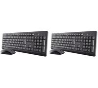 Trust Taro Pack Teclado y Ratón Inalámbrico QWERTY Español, Teclas de Perfil Bajo, Un Receptor USB, Ratón Ambidiestro, Resistente a los Vertidos, 70% Plástico Reciclado, Windows Mac PC Portátil, Negro