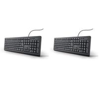 Trust Taro - Teclado con Cable, diseño alemán QWERTZ, Teclas silenciosas, a Prueba de Salpicaduras, Puerto USB, Longitud de Cable de 6 pies, Teclado de PC para computadora, Laptop, Mac, Windows,