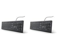Trust Taro Teclado - Disposición QWERTY Español, Resistente a los Vertidos, Cable de 1.8m, Conexión USB, Windows, Mac, PC, Laptop, Ordenador Portátil, Negro (Paquete de 2)