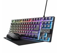 Teclado Gaming Trust GXT794 con Ratón y Alfombrilla - Negro