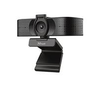 Trust Teza 4K Ultra HD Webcam, 3840x2160, 2 Micrófonos y Enfoque Automático, 30 FPS, USB Plug & Play, Cámara Web para Teams, Zoom, Skype, Portátil, Ordenador, Mac - Negro