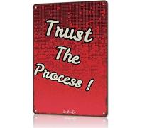 Trust The Process Let Go Plaque Metal 12x8 Inch