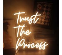"Trust The Process" - Letras LED de neón con texto en inglés "Trust The Process" - Luces de neón alimentadas por USB para habitación de niños, decoración de pared, ventana, sala de estar, regalo de