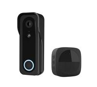 Trust Timbre Exterior Inalámbrico con Cámara 2K HD 3MP y Chime, 2.4GHz WiFi, Audio Bidireccional, Detección de Personas, Impermeable, Visión Nocturna, Control vía App, con Timbre Inalámbrico, Negro