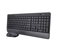 Trust Teclado y ratón inalámbrico Trezo QWERTZ, sostenible, silencioso, ergonómico, 48 meses, negro
