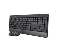 Trust Trezo Teclado y Raton Inalámbrico QWERTY Español, Diseño Sostenible, Teclado Silencioso y Ergonómico, Reposamuñecas, 48 Meses de Batería, 2.4 GHz, Mac, PC, Ordenador Portátil