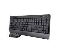 Trust Trezo Teclado y Raton Inalámbrico QWERTY Español, Diseño Sostenible, Teclado Silencioso y Ergonómico, Reposamuñecas, 48 Meses de Batería, 2.4 GHz, Mac, PC, Ordenador Portátil