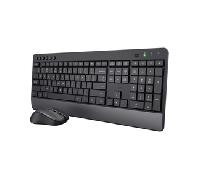 Trust Trezo Teclado y Raton Inalámbrico QWERTY Español, Diseño Sostenible, Teclado Silencioso y Ergonómico, Reposamuñecas, 48 Meses de Batería, 2.4 GHz, Mac, PC, Ordenador Portátil