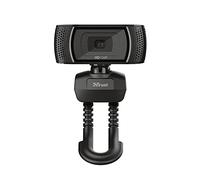 Trust Trino HD Webcam con Microfono, 1280 x 720, Enfoque Fijo, Soporte Universal, USB 2.0, Camara Web Soporte Windows, Mac, para Portátil, PC, Ordenador, Videoconferencias, Skype, Teams - Negro