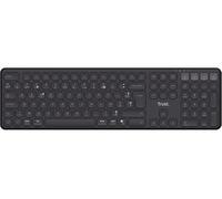 Trust Vaiya - Teclado inalámbrico Bluetooth + 2.4Gz AZERTY francés, Teclado Bluetooth multidispositivo Recargable con Teclado numérico, 55% plástico Reciclado, Windows iOS iPadOS macOS Android, Negro