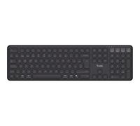 Trust Vaiya Teclado Inalámbrico Bluetooth + 2.4 GHz QWERTY Español, Teclado Bluetooth Multidispositivo Recargable con Numpad, 55% Plástico Reciclado, Windows iOS iPadOS macOS Android, Negro