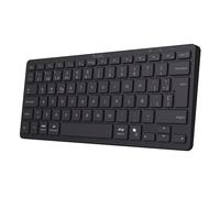 Trust Vira Teclado Inalámbrico Bluetooth QWERTY Español, Teclado Multidispositivo Recargable Compacto, Teclas de Perfil Bajo, 10m Alcance para PC Ordenador Windows iOS iPadOS macOS Android, Negro