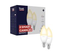 Trust WIFI CCT - E14-71297-02 Bombilla LED, Compatible con Alexa y Google Home, Luz LED Cambio Color, No Hub, 2.4GHz Lámpara LED, Bombilla Inteligente Blanca y en Color - Pack de 2