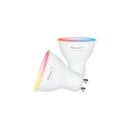Trust WiFi GU10 Bombilla LED, Compatible con Alexa y Google Home, Bombilla LED Cambio Color, No Hub, 2.4GHz Bombilla Inteligente, Lámpara LED Spotlight, Blanca y en Color - Pack de 2