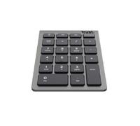 Trust Xalas Teclado Numérico Inalámbrico para PC Portátil y Ordenador, Numpad 22 Teclas, Receptor USB 2,4 GHz, Mini Teclado Portátil, Cálculo de Números Oficina Contabilidad Datos, Plata