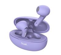 Trust Yavi Auriculares Inalámbricos Bluetooth con 2 Micrófonos ENC Cancelación de Ruido, 23 Horas de Batería, 35% Plástico Reciclado, Auriculares Bluetooth In Ear Android iPhone - Morado