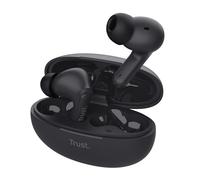 Trust Yavi Auriculares Inalámbricos Bluetooth In Ear 2 Micrófonos ENC Cancelación de Ruido, 23 Horas de Batería, 85% Plástico Reciclado, Auriculares Bluetooth Earbuds Android iPhone, Negro