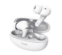 Trust Yavi Auriculares Inalámbricos Bluetooth In Ear 2 Micrófonos ENC Cancelación de Ruido, 23 Horas de Batería, 35% Plástico Reciclado, Auriculares Bluetooth Earbuds Android iPhone, Blanco