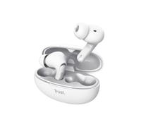 Trust Yavi Auriculares Inalámbricos Bluetooth In Ear 2 Micrófonos ENC Cancelación de Ruido, 23 Horas de Batería, 35% Plástico Reciclado, Auriculares Bluetooth Earbuds Android iPhone, Blanco