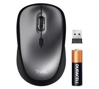 Trust Yuki Ratón Inalámbrico Silencioso con Batería, para Diestros y Zurdos, 800-1600 PPP, 83% Plástico Reciclado, Microrreceptor USB Almacenable, Mouse para Portátil, Ordenador, Mac, Negro