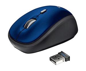 Trust Yvi - Ratón óptico inalámbrico, 1600 dpi, Color Azul