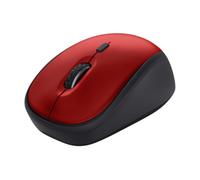 Trust Yvi+ Ratón Inalámbrico Silencioso con Diseño Sostenible, 800-1600 PPP, para Diestros y Zurdos, Microrreceptor USB Almacenable, Mouse para Ordenador, Portátil, Mac, Oficina en Casa - Rojo