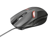 Trust Ziva Ratón Gaming con Cable USB - 6 Botones de Respuesta, Sensor Óptico Ajustable 800-2000 dpi, Iluminación LED de Respiración, Diseño Ergonómico para Jugadores - Color Negro
