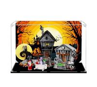TRUSTFAR Vitrina acrílica a prueba de polvo diseñada para LE-GO 21351, modelo de bloque de pesadilla antes de Navidad, caja transparente, caja expositora compatible con Le-go 21351 (sin modelo) (base