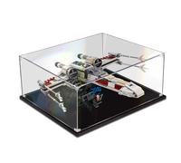 TRUSTFAR Vitrina acrílica a prueba de polvo diseñada para LE-GO 75355 X-Wing Fighter Building Block Model, caja transparente, caja expositora compatible con Le-go 75355 (sin modelo) (base negra de 3