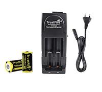 TrustFire Batería de iones de litio 17335, 1000 mAh, 3 V, recargable (juego)