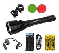 TrustFire Linterna TR-500-3 Led CREE XML-T6-1 Modo, 3800 lm, 2 baterias 18650, Cargador TR-016 (Kit Nº3 Kit completo de linterna)