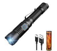 TrustFire T30R LEP Linterna 460 lúmenes, Linterna Táctica de Largo Alcance 1100 Metros, Linterna Caza Recargable USB Camping Senderismo para la Noche al Aire Libre