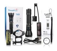 TrustFire T40R Linterna Táctica LED Recargable, 1800 Lúmenes Alta Potencia | Recargable USB, IP68, 550 Metros Linterna Caza Largo Alcance, 5 Modos,Para Caza Búsqueda Rescate Emergencia Camping