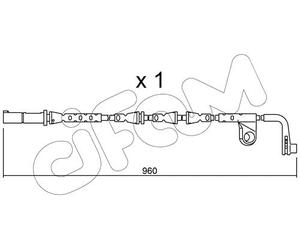 TRUSTING SU.220 Sensor de desgaste de pastillas de frenos Eje delantero Compatible con BMW X5 E70 X6 E71, E72