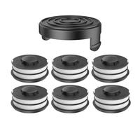 TRUSTLIONTEK Bobina de hilo, 3405685 bobina de repuesto, para desbrozadora Einhell GC-ET 4530 Set (6 bobinas de hilo + 1 cubierta para recortadora)
