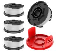 TRUSTLIONTEK Bobina de hilo, para desbrozadora inalámbrica Einhell GE-CT 18/28 Li y GE-CT 18/28 Li TC, para bobina de hilo de repuesto Einhell TLE-03, cubierta de bobina TLE-03-1 (4 bobinas de hilo+1