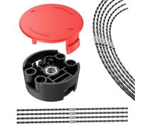 TRUSTLIONTEK F016F04839 Cabezal de recortador con 10 piezas de hilo F016800431 y cubierta para recortadora F016F04841, para desbrozadora Bosch AFS 23-37.
